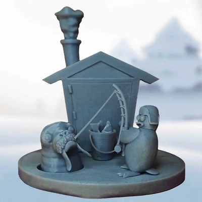 penguin's surprise catch - 3d by scenestruck art on thangs 3d print model - Mito3D