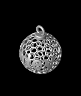 personalised voronoi sphere christmas bau 3d print model - Mito3D