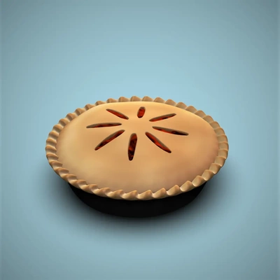pie keyring - 3d by chelscct chelseycreatesthings on thangs pi day food thanksgiving dessert sweet 3d print model - Mito3D