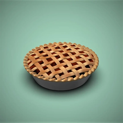 pie keyring -woven crust - 3d by chelscct chelseycreatesthings on thangs pi dessert sweets easy print day 3d print model - Mito3D