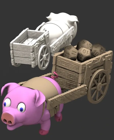 schwein wagen würfel wächter gefängnis getrennt stecken 3d by kuriosität on danke 3d print model - Mito3D