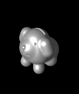 piggy bank - doggy balloon style 3d print model - Mito3D