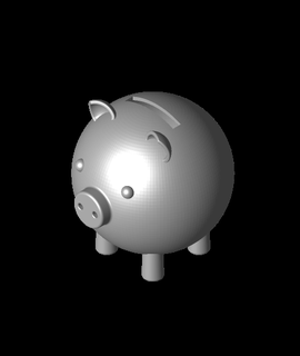 Schweinchen Bank minimalistisch Stil mhvant 3d print model - Mito3D