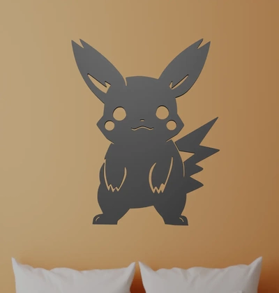 pikachu pared arte 3d by ri0m0 on gracias 3d print model - Mito3D