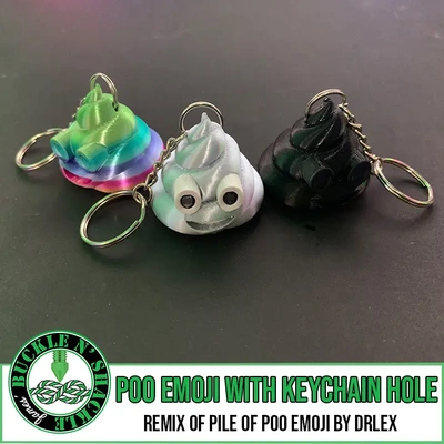 pile of poo emoji keyring hole - 3d by bucklenshackle on thangs 3d print model - Mito3D