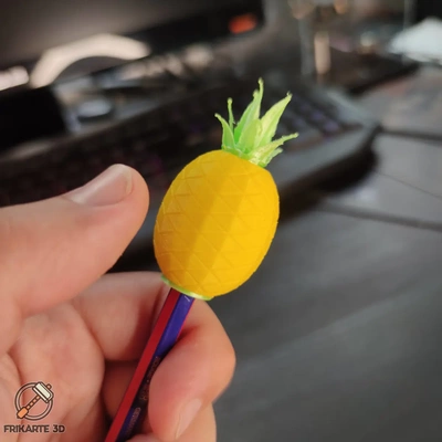 ananas kalem spinner okula dönüş 3d by frikarte3d teşekkürler topper kıpır işlevsel yazdır geri to okul 3d print model - Mito3D
