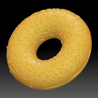 pink frosted sprinkled donut - 3d by bowpie on thangs 3d print model - Mito3D