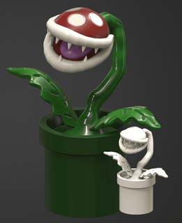 piranha plante mario ventilateur art singularité 3d print model - Mito3D
