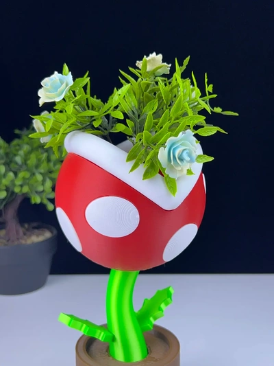piranha plant complete - 3d by pressprint on thangs planter 3d print model - Mito3D