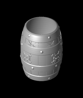 pirata barril lápiz soporte taza aficiones juegos 3d print model - Mito3D