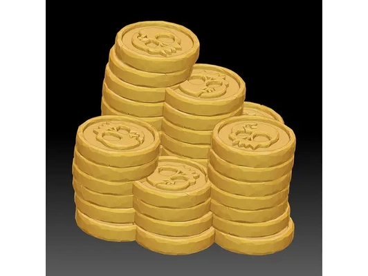 pirate monnaie pile poly 3d by nœud papillon 3d print model - Mito3D