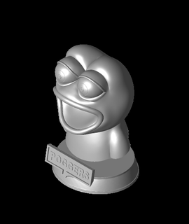 poggers -pepe emote bust 3d print model - Mito3D