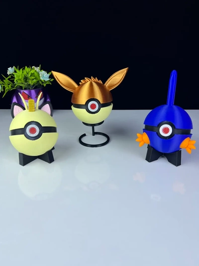 pokeball stans v1stl - 3d by pressprint on thangs holder stand 3d print model - Mito3D
