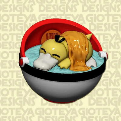 pokemon sleeping psyduck - 3d by gioteya designs on thangs 3d print model - Mito3D