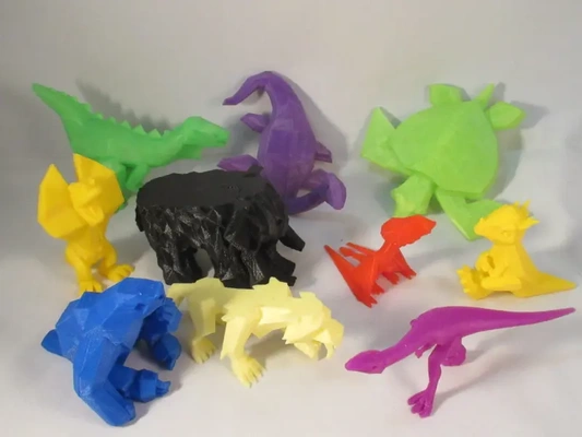 poly dinosaure ensemble 2 4 3d by professeur 3d print model - Mito3D