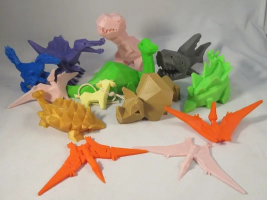 poly dinosaures ensemble 1 4 3d by professeur 3d print model - Mito3D
