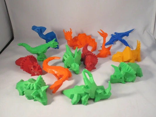 poly dinosaures ensemble 3 4 3d by professeur 3d print model - Mito3D