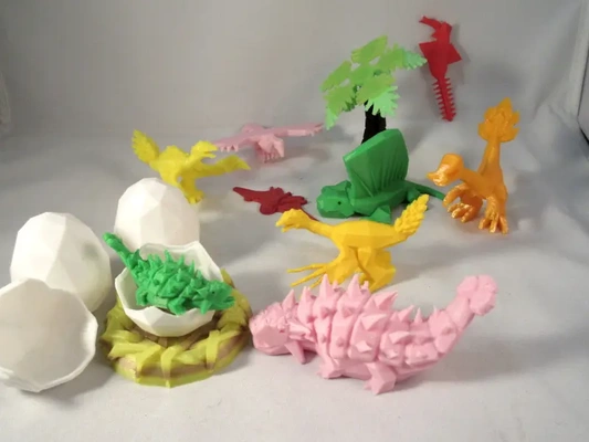 poly dinosaures ensemble 4 3d by professeur 3d print model - Mito3D