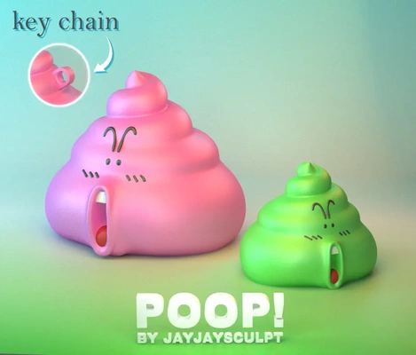 poop key chain - 3d by jayjaysculpt on thangs 3d print model - Mito3D