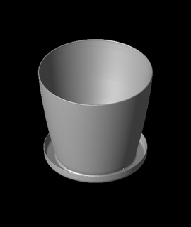pot incorporated saucer scalable si 3d print model - Mito3D