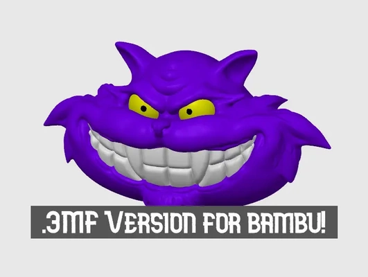 pre painted cheshire cat - 3mf file 3d by grizzledgnome on thangs 3d print model - Mito3D