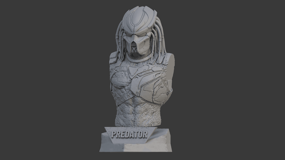 predator ultra-detailed support-free bust - arwglacyprogramming 3d print model - Mito3D