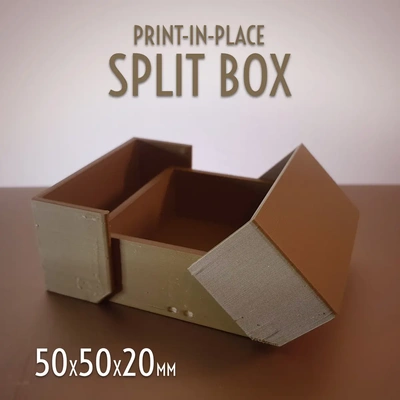 print-in-place split box 50x50x20mm - 3d by jaatinen3d on thangs storage print in place organizing lid 3d print model - Mito3D