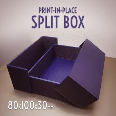 print in place bölünmüş kutu 80x100x30mm 3d by jaatinen3d teşekkürler depolama organizasyon yazdır yer kapak 3d print model - Mito3D