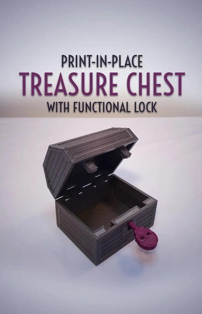 print-in-place treasure chest functional lock - 3d by jaatinen3d on thangs print in place storage box pirate loot organizing organising key 3d print model - Mito3D