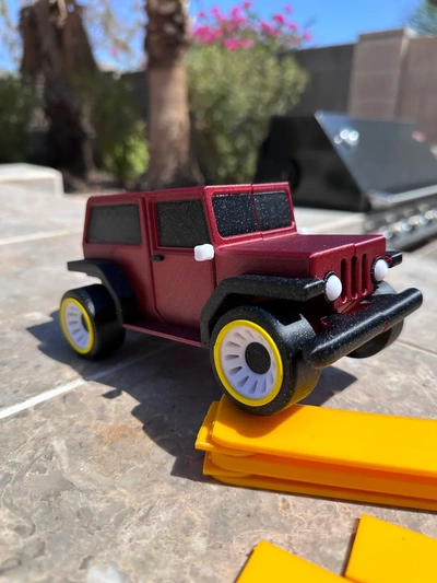 impressão in colocar articulando jipe estrada brinquedo 3d by thelightspd on 3d print model - Mito3D