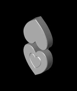 print place remix simple heart box 3d print model - Mito3D