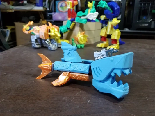 printablok shark articulated robot construction toy - 3d by pprofessor on thangs 3d print model - Mito3D