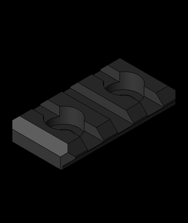profile 3 slot mlok flat screw 3d print model - Mito3D