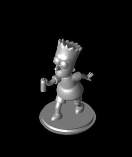 punk bart Simpson arts divertissement 3d print model - Mito3D