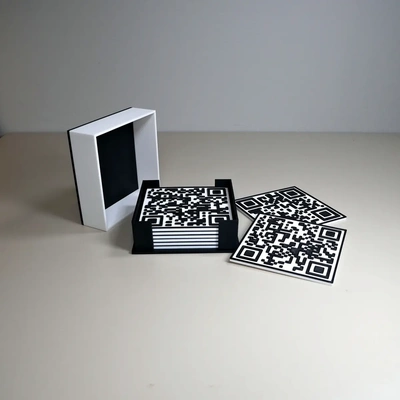 qr code coaster set architecture love it or hate - 3d by printbunny on thangs game fun 3dprintbunny conversation starter entertaining rectangle 3d print model - Mito3D