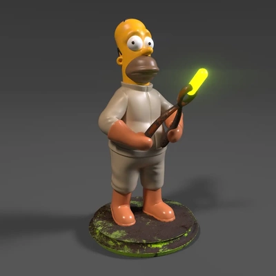 radioactive homer simpson - 3d by chelscct chelseycreatesthings on thangs arts & entertainment comics animation cartoons old school simpsons 3d print model - Mito3D