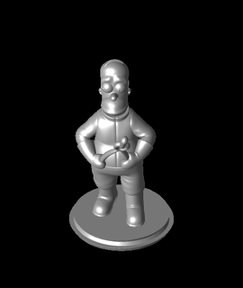 radyoaktif Homer Simpson sanatlar eğlence 3d print model - Mito3D