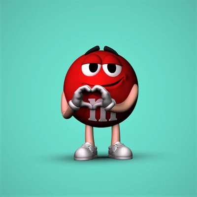 red m&m -spreading love - 3d by chelscct chelseycreatesthings on thangs 3d print model - Mito3D