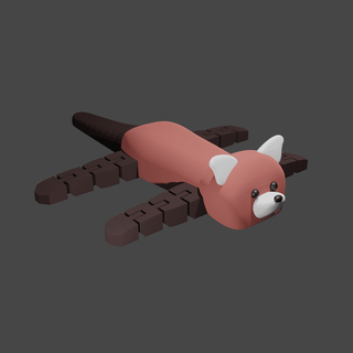 rosso panda agitarsi creatura negozio artigianato 3d print model - Mito3D