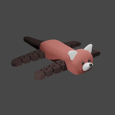 rosso panda agitarsi creatura 3d by negozio artigianato on grazie animale zoo carina articolato stampa in posto elastico primavera rimbalzante divertimento giocattolo sensoriale 3d print model - Mito3D