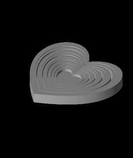 remix heart box - cascading tray 3d print model - Mito3D