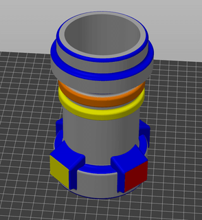 remix lego lightsaber inspired coozie - painted prusa mk3s+ mmu3 crussty 3d print model - Mito3D