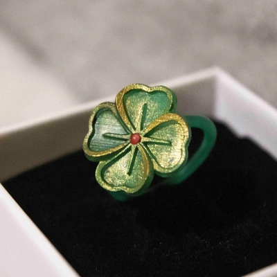remix of four-leaf clover - ring stpatricksremix 3d by marco3d on thangs 3d print model - Mito3D