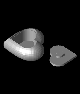 remixar simples coração caixa tampa 3d print model - Mito3D