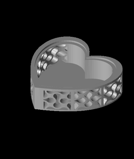 remixar simples coração caixa tampa escada 3d print model - Mito3D