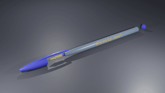 yeniden karıştırılabilir dolma kalem mod bic kristal tip kalemler mhvant 3d print model - Mito3D