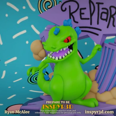 reptar on stage - 3d by pixelandplastic thangs 3d print model - Mito3D