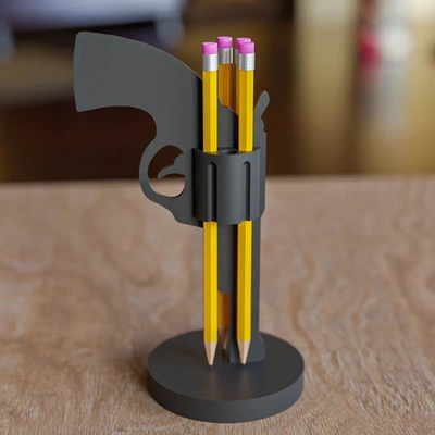 revolver pencil holder functionalart - 3d by matb on thangs 3d print model - Mito3D