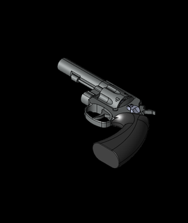 revólver pistola 3d modelo chovendo 3d print model - Mito3D