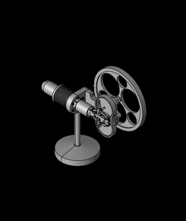 rhombic drive stirling engine-hot air eng 3d model thangs 3d print model - Mito3D